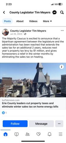 The Law sponsor, Legislator Tim Meyers, last year actually praised the sales tax negotiations that resulted in a win for taxpayers
