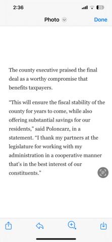 The Erie County Executive actually praised the sales tax negotiations last year as resulting in big wins for taxpayers.