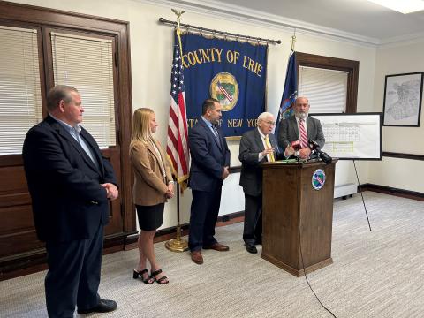 The Erie County Legislature's Minority Caucus held a press conference about the Erie County charter proposition on the ballot this November, discussing how it eliminates the public's checks and balances on government.