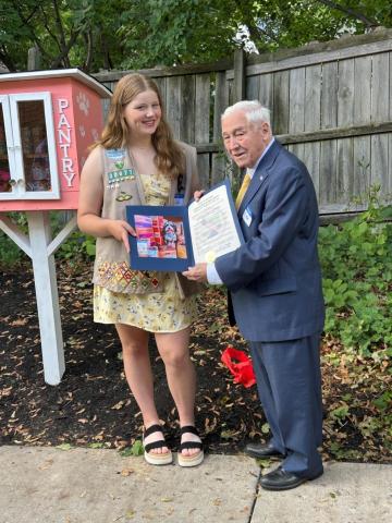 Legislator Mills honors Girl Scout Amelia Errington