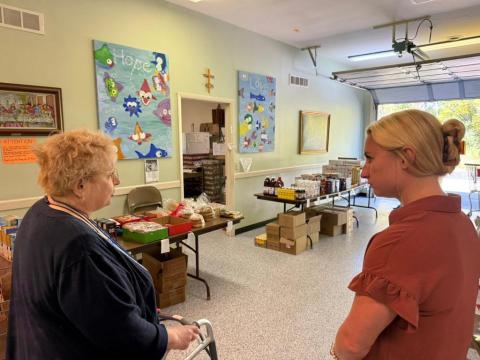 Legislator Lorigo Visits Fish of East Aurora, an organization providing food and clothing for area families.