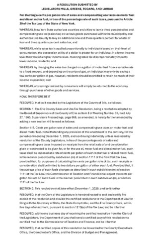 Resolution supporting gas tax cap
