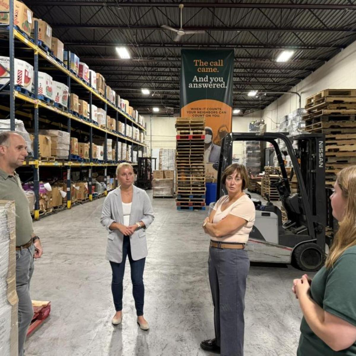 Legislator Lorigo Tours FeedMore WNY's commissary and warehouse