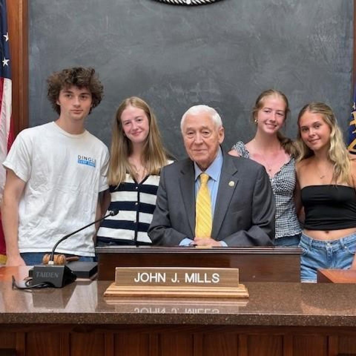 Legislator John Mills Welcomes Students from Orchard Park HS