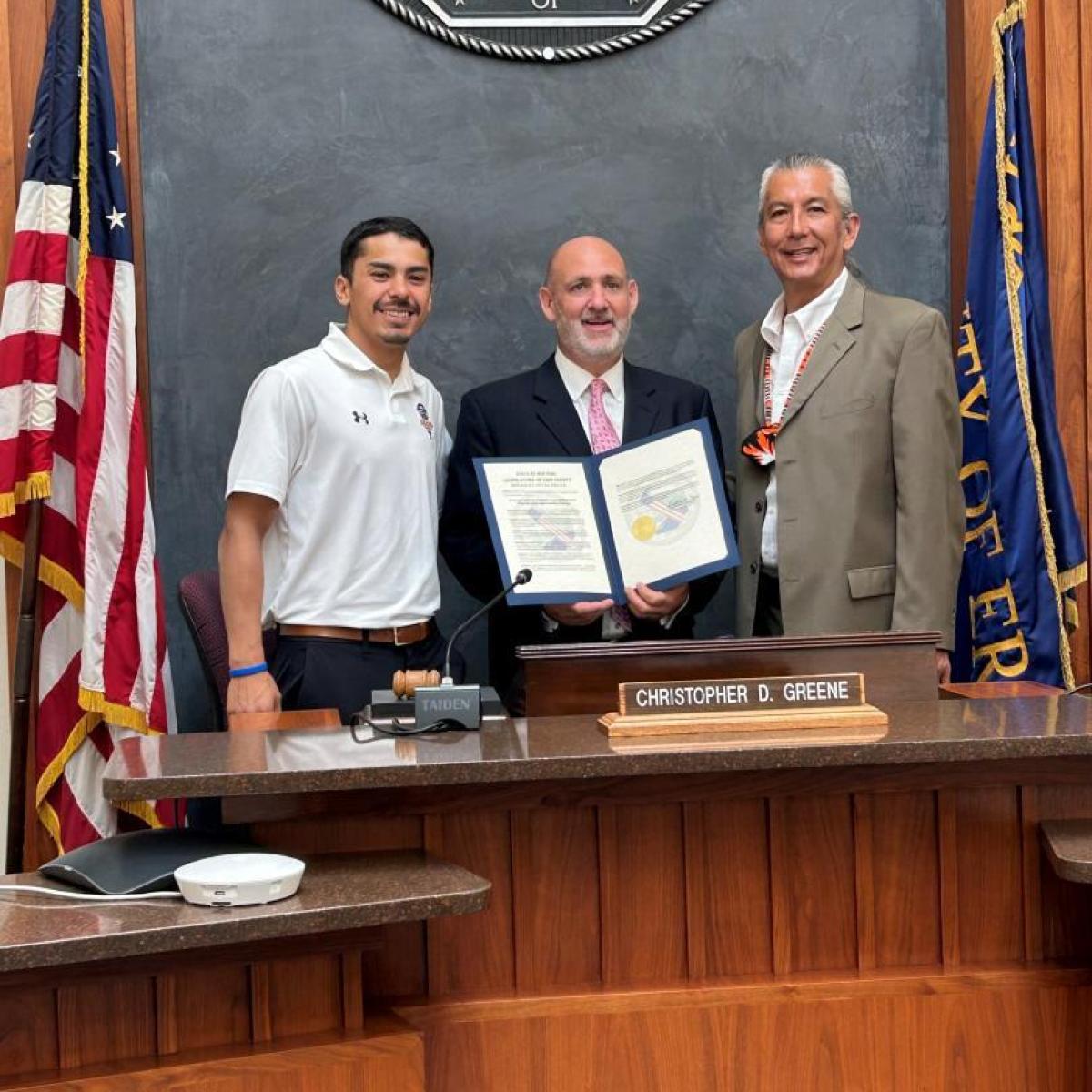 Legislator Greene Honors Akron Tigers Lacrosse Coach Gary Sundown, who is retiring