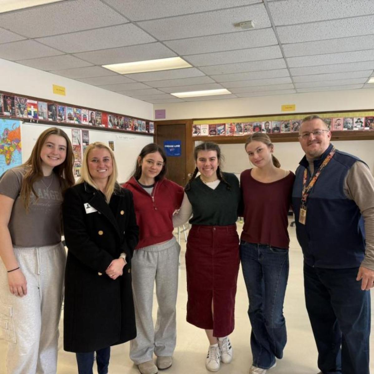 Legislator Lorigo with members of the Holland Central HS Key Club