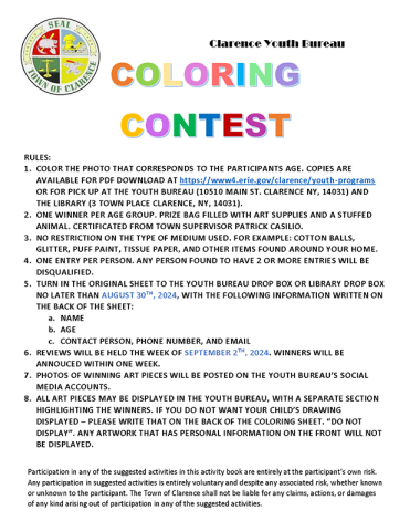 Summer Coloring Contest 2024