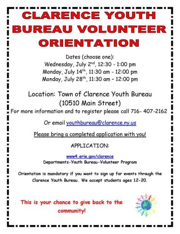 Youth Orientation Volunteer July 2025