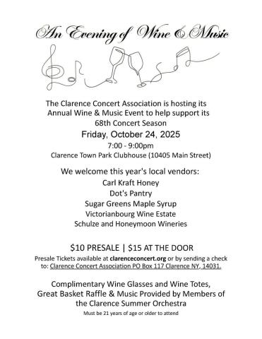 Clarence Concert Association Event Oct 24, 2025