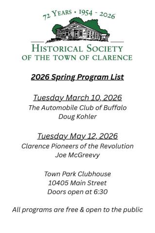Historical Society Spring 2026 Program