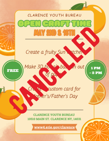Open Craft Time May 2026 Cancelled
