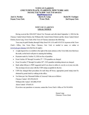School Taxes 2026-2027