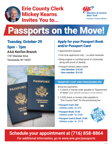 Erie County Clerk Kearns to hold events at select AAA Travel Centers 