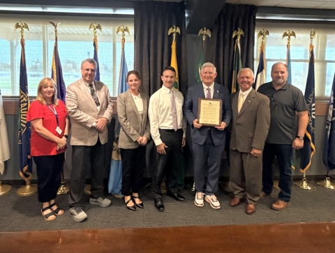 Erie County Clerk Michael P. Kearns has accepted a proclamation recognizing the Erie County Auto Bureau for the County’s strong REAL ID compliance rate and its continued efforts to help residents obtain federally compliant identification.