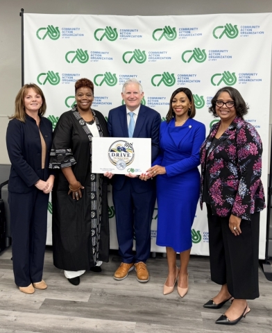 Erie County Clerk Michael P. Kearns and Community Action Organization (CAO) of WNY announced the DRIVE to Success Program (“DRIVE”). Picture left to right: Madonna Bishop, Deputy Clerk- Auto Bureau Operations, Dr. Melanie Porter, Senior Program Director, HOPE Initiative/CAO of WNY; Hon. Michael P. Kearns, Erie County Clerk; Jamelle Simmons, Community Outreach Coordinator, Erie County Clerk’s Office; Dr. Marie Cannon, DSW, President and CEO of the Community Action Organization of WNY (CAO of WNY).