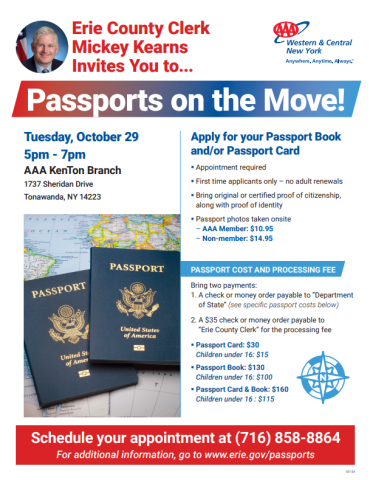 Erie County Clerk Kearns to hold events at select AAA Travel Centers