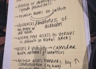 Cultural Plan Public meeting notes picture - typed summary will be posted to website