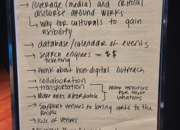 Cultural Plan Public meeting notes picture - typed summary will be posted to website