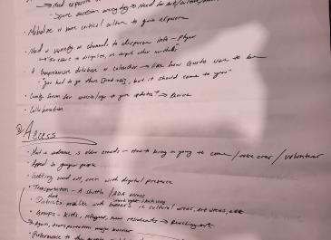 Cultural Plan Public meeting notes picture - typed summary will be posted to website