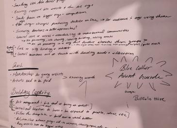 Cultural Plan Public meeting notes picture - typed summary will be posted to website