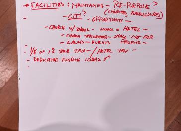 Cultural Plan Public meeting notes picture - typed summary will be posted to website