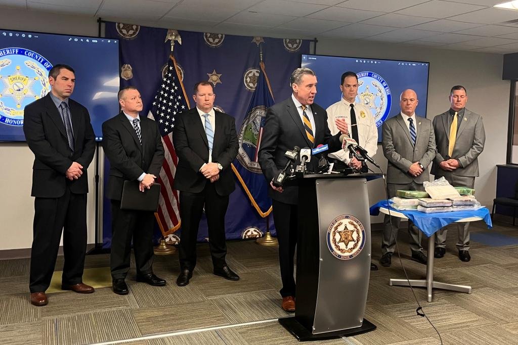 DA John Flynn with the Erie County Sheriff's Office, Buffalo Police Department and the FBI