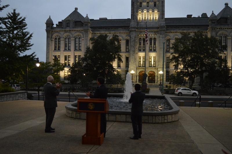 Old County Hall Lit Up