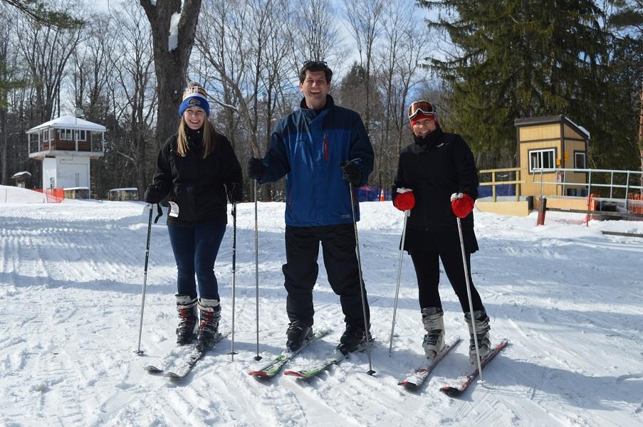 Skiing with friends at Emery Park