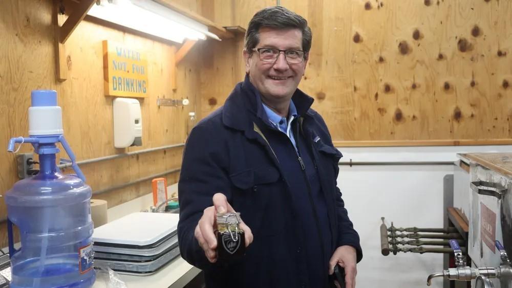 Fresh maple syrup produced at the 2026 Maple Fest