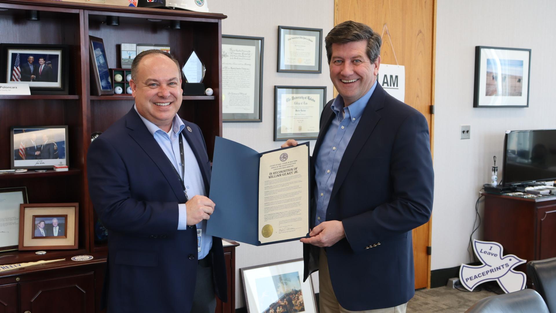 Bill Geary currently serves as  President of the New York State County Highway Superintendents Association