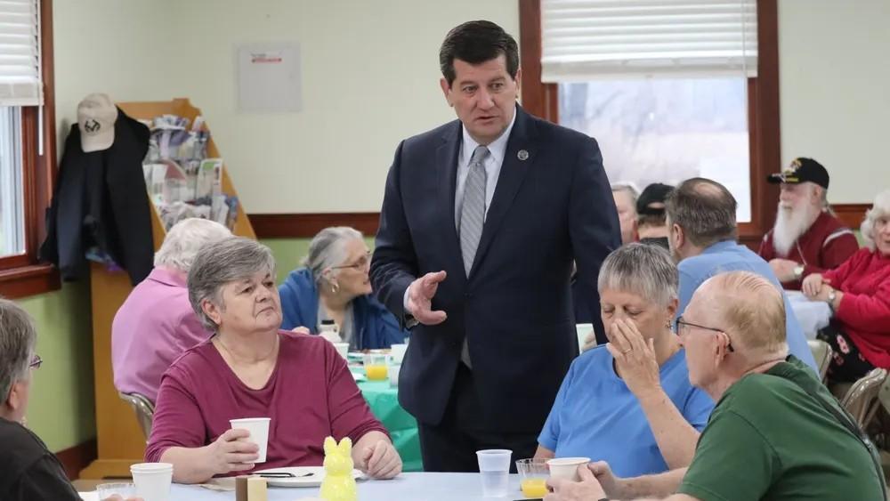 Erie County Executive Mark Poloncarz visiting residents at the Concord Senior Center
