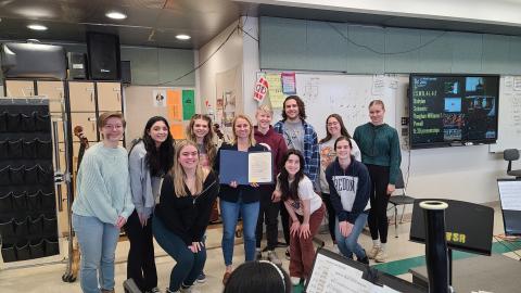 Legislator Lorigo Visits West Seneca West Senior HS as part of Music In Our Schools Month