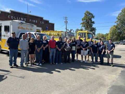 Legislator Mills Presents Proclamation Honoring 100th Anniversary of Collins Fire Department