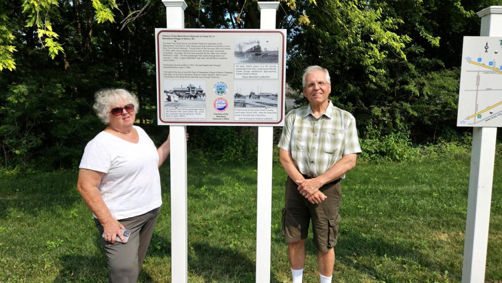 Dedication of railroad history signs