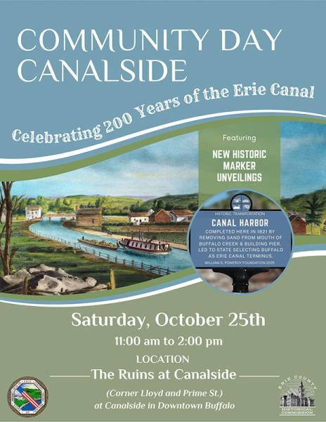 Community Day Canalside Saturday, October 25, from 11:00 am - 2:00 pm a the Ruins at Canalside