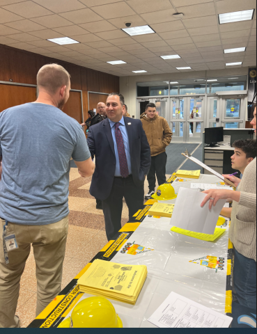 Erie County Legislator Frank Todaro visits Depew HS Trades Expo