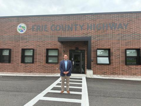Legislator Todaro Helps Cut Ribbon for New Highway Barn in Lancaster